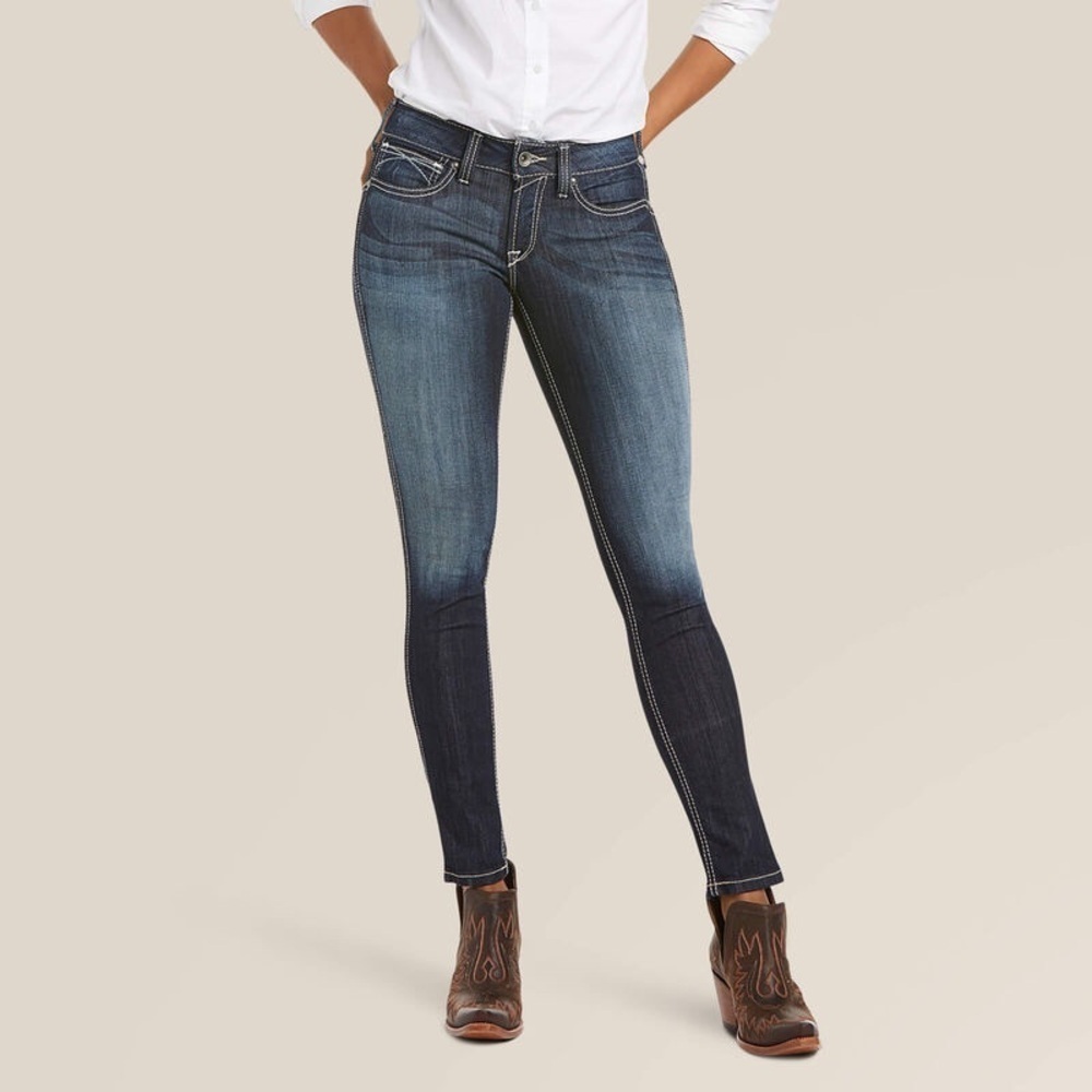 Ariat R.E.A.L. Mid Rise Stretch Outseam Ella Skinny Jean in Celestial - Size 25R